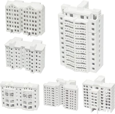 Modelbouwmateriaal voor Thuisdecoratie - Miniatuurtuinbeeldjes, Sandtray Decoratie en Bouwset (6 Stuks 1:800)