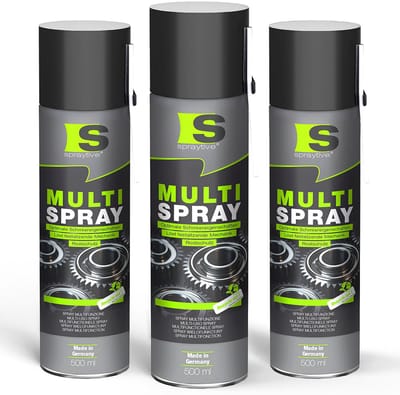 Spraytive 3x 500ml multispray kruipolie smeermiddel en roestoplosser 5-in-1 verdrijft vocht beschermt tegen roest en smeert