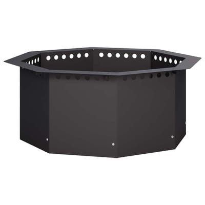 vidaXL - Vuurschaal - Ring - Zwart - 60 - x - 60 - x - 25 - cm - Staal