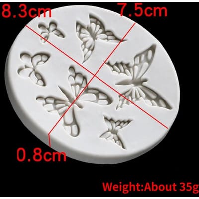 Zeemeermin Zeester Gebakken Siliconen Vorm DIY Fondant Taart Decoratie Accessoires Zeepaardje Vloeibare Siliconen Vorm Vlinder Bakgereedschap gray