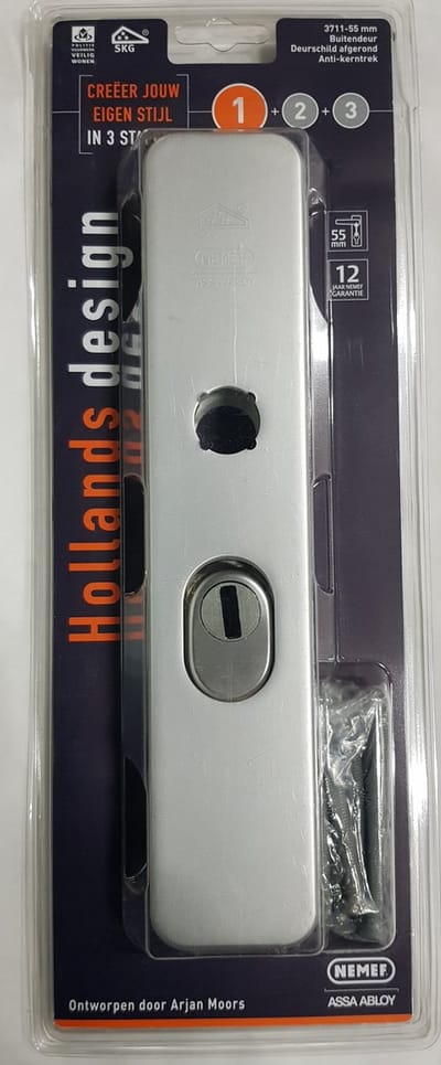 NEMEF veiligheidsschild afgerond, euro, 3711 - 55mm, SKG3, anti kerntrek, aluminium