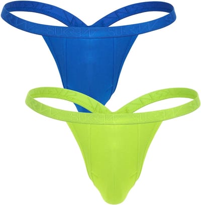 SUKREW Bubble Thong Multipack 1x Mojito + 1x Blue Hawaii - MAAT XS - Heren Ondergoed - String voor Man - Mannen Thong