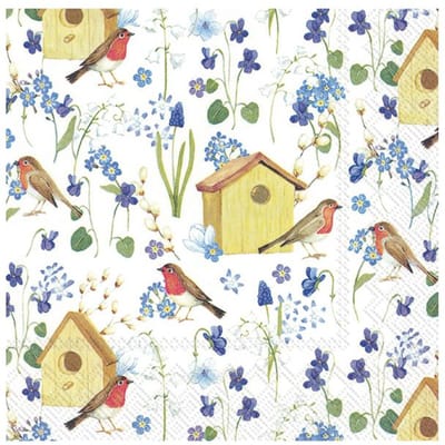 Servet "Vogelhuisjes" - 20 stuks