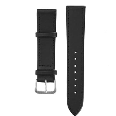 Bracelet de montre universel en cuir PU avec boucle ardillon, accessoire de rechange 20mm / 0.79in black