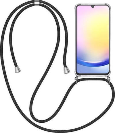 Telefoonhoesje Geschikt voor Samsung Galaxy A25 met Koord en Stootrand - TPU Backcover Shockproof met Lanyard - Smartphonica geschikt voor Samsung Galaxy A25