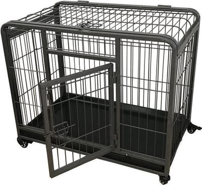 Topmast Heavy Duty Hondenbench Opvouwbaar 108L×71W × 78H CM + Wielen