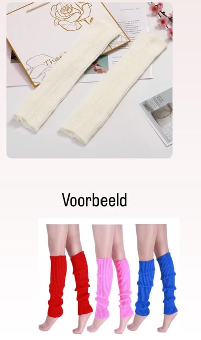 Beenwarmers Wit - hoge sokken - witte kniekousen - witte sokken - sokken voor schenen - wit - kerstcadeau - neon - sokken - neon kniekousen