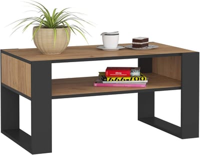 Salontafel Hout 92 x 45 x 53 cm - Minimalistisch Modern Design voor Woonkamer en Slaapkamer