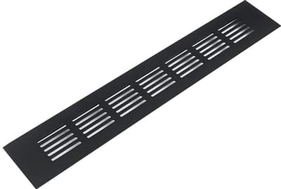 Ventilatierooster van Aluminiumlegering - Rechthoekig Luchtrooster voor Kasten - 50 x 300 mm - Zwart