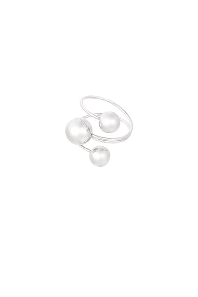 Dotty Dream Damesring Zilverkleur - Stip Design - Stainless steel - Verstelbaar - Sieraad voor vrouwen