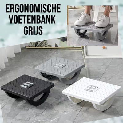 Allernieuwste.nl® Voetenbank Voetensteun Bureau Ergonomische Voetsteun - Voetenbankje Kantoor Antislip – Grijs