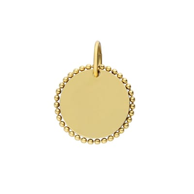 Lucardi Dames Stainless steel goldplated graveerplaat hanger voor dames - Hanger - Staal - Goudkleurig