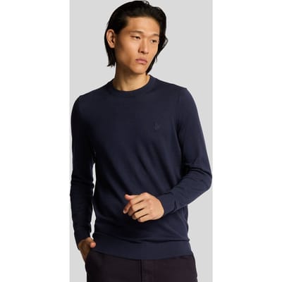 Lyle & Scott Superfine Cotton Crew Neck Trui - Marineblauw