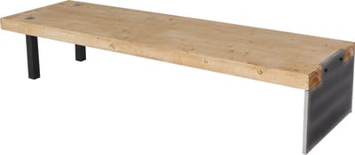 Bank MCW-L75, Eetkamerbank Bank Garderobekast, industrieel massief hout MVG-gecertificeerd 200cm, naturel