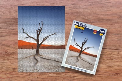 Puzzel Camelthorn boom tijdens een zonsondergang Namib-Naukluft National Park in Namibie - Legpuzzel - Puzzel 500 stukjes
