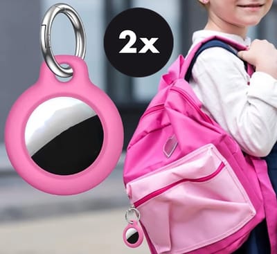 Actie4you® - Sleutelhanger - Beschermende houder met Sleutelhanger - Geschikt voor Apple AirTag - Roze – 2 Stuks