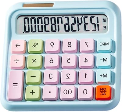 Flexibele Rekenmachine - Paneel Calculator - Financieel Werk - 15 Graden Kijkhoek - 12 Cijfers - Groen