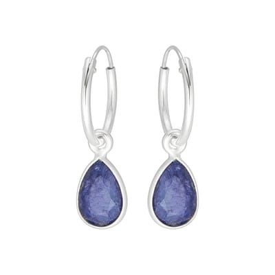 WeLoveSilver - zilveren oorringen - korund saffier - hypoallergeen