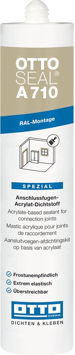 Ottoseal A710 acrylaatkit geurarm - 310 ml koker - wit - overschilderbaar voor kozijnen en wanden