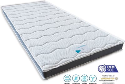 Topdek Matras - Tencel - Origineel Tencel - 3D - Air - Topper - Topdekmatras - Koudschuim – 90x180 - Tencel Tijk - Koudschuim - 13cm dik