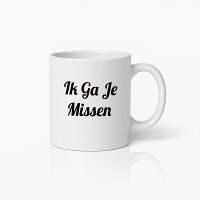 Ik Ga Je Missen" Sentimentele Koffiemok – Perfect Afscheidscadeau voor Vrienden en Collega’s