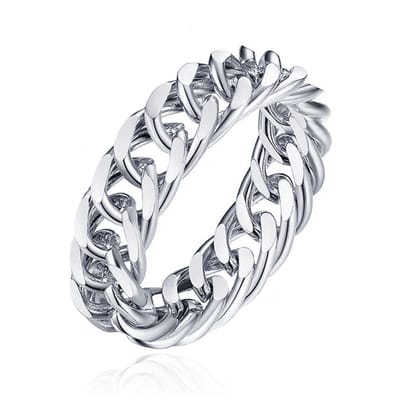 Cilla Jewels Damesring met Cuban Link Schakel - Zilverkleurig -18mm