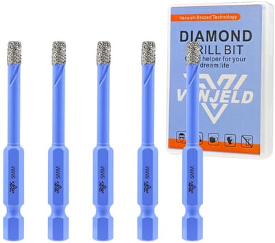 Diamant tegelboor set - 6 mm 5-delig voor keramiek en porselein - Snelwissel zeskantschacht met opbergkoffer