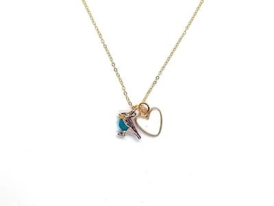 Ketting Meisje- Meisjesketting Vogel- Meisjes Ketting Hartje- Wit- Ketting Vogeltje- Kinderketting Goudkleurig- Kind- LiLaLove