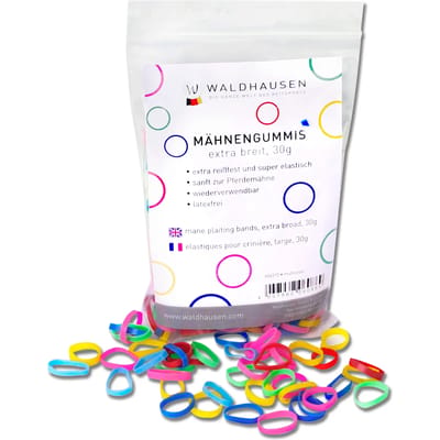 Waldhausen Elastiekjes Zak - Paardenverzorging - Ø15x3 mm 30 g Multi-Color