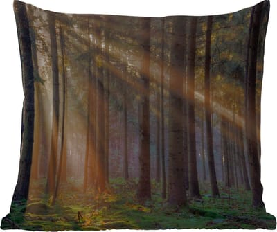 Tuinkussen - Bomen - Bos - Zon - Planten - 40x40 cm - Weerbestendig
