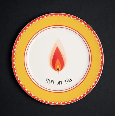 BLOGO Design Bone Collection HAPPY TABLE “FIRE” China Porselein Bord 20 cm
