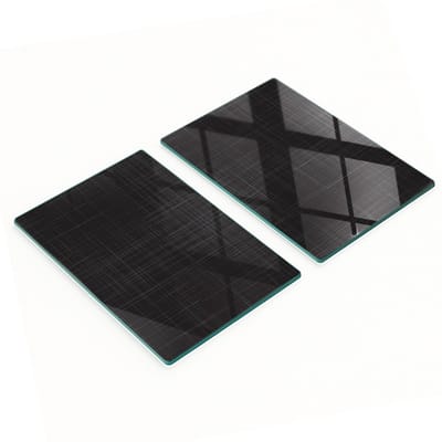 Decoratieve serveerplanken van glas met linnenstructuur, 2x40x52 cm