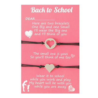 Vriendschapsarmbandjes voor 2 met Hartje - Zwarte Bandjes - Back to School Cadeau - Terug naar School - Pax Amare
