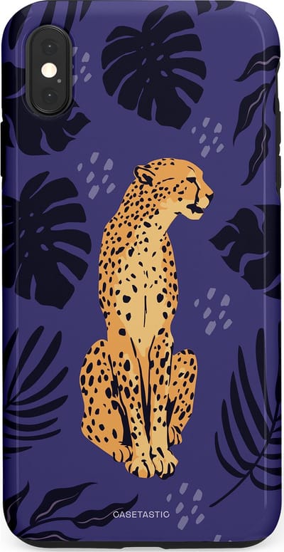 Casetastic Hoesje Geschikt voor Apple iPhone Xs Max - Stijlvolle Beschermende Duo-layer Case - Cheetah elegantie