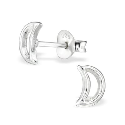 Aramat Jewels | Oorbellen | Zilveren Open Maan Oorstekers 6×4 mm | | | |6mm | Zilver | Kinderen, Volwassenen | Verkleurd niet