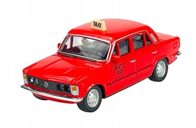 Welly Fiat 125p Taxi Metaal Model 1:43 Rood - Nieuw