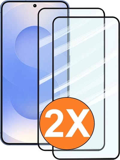 Full Cover Screenprotector Geschikt voor Samsung Galaxy S26 Plus 5G Zwart 2 pack - Volledige Beschermglas Tempered Glass
