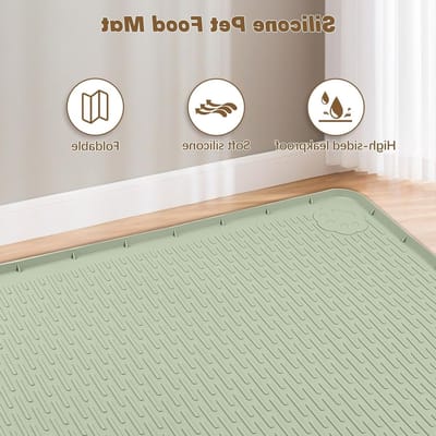 Extra grote siliconen kattenvoer mat van 40"x28" met verhoogde rand, antislip en eenvoudig schoon te maken voor voer- en waterbakken, vloerbescherming en kattenaccessoires