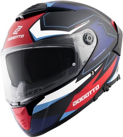 Bogotto FF118 Vilial Mat Zwart Wit Rood Blauw Integraalhelm - Helm