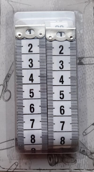 blister 2 meetlinten wit - 2x centimeter 150 cm - beide zijden cm aanduiding