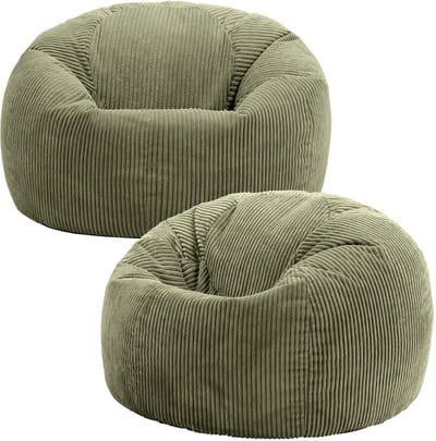 icon - Kingston Zitzak Fauteuil - Set van 2 - Ribfluweel - Saliegroen