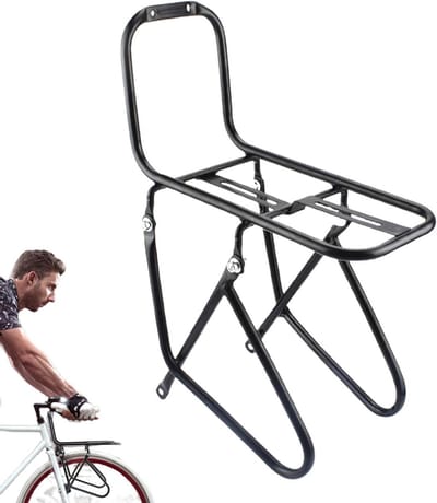 Fiets Bagagedrager - Voorrek Touring - Dagelijkse Ritten - Stevige Stalen Constructie - 15kg Laadvermogen - Zwart