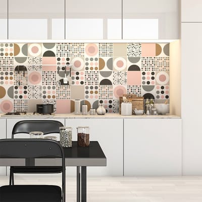 Zelfklevende muurtegelstickers voor keuken en badkamer - 30 Scandinavische Margret tegelstickers - 30 stickers 20x20cm