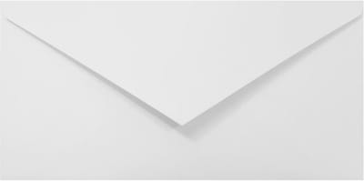 100 Witte Enveloppen DL (DIN Lang) 11x22 cm 100g Puntige Sluiting zonder Venster voor Kaarten
