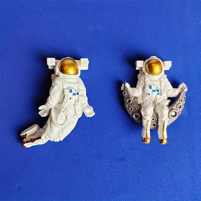 2 Stuks astronaut creatieve magnetische driedimensionale astronaut magnetische astronaut gepersonaliseerde hars koelkaststicker decoratie Pack of 2