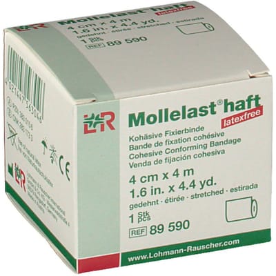 Mollelast Haft Windel Adhesief Latex Free 4cmx4m 89590 1 Gaasverband