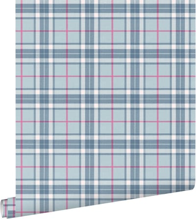ESTAhome behang ruiten blauw - 50 x 900 cm - 132025