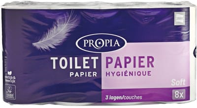 Propia - Toilet papier - soft 3 laags - 56 rollen - professioneel gebruik - 7 verpakkingen van 8 rollen