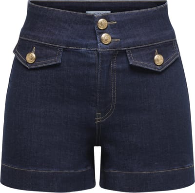 Only ONLEMILIA HW GOLD BUT DNM SHORTS NOOS Dames Shorts - blauw - XS