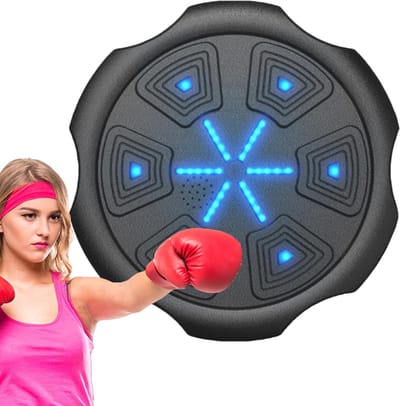 Muziek Boksmachine - Wandboksdoel Digitale Pads - Thuis Workout Gezinsfitness - Smartphone Synchronisatie - 40x40x7.5cm - Blauw